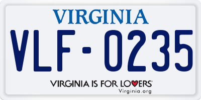 VA license plate VLF0235