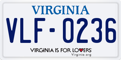 VA license plate VLF0236