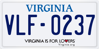 VA license plate VLF0237