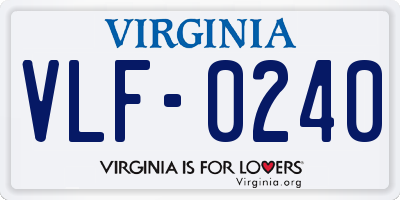 VA license plate VLF0240