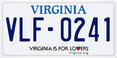 VA license plate VLF0241