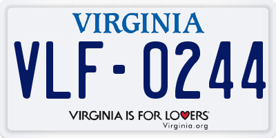 VA license plate VLF0244