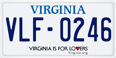 VA license plate VLF0246