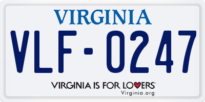 VA license plate VLF0247