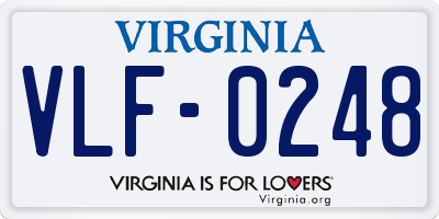 VA license plate VLF0248