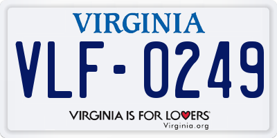 VA license plate VLF0249