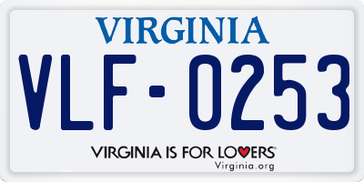 VA license plate VLF0253