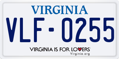VA license plate VLF0255