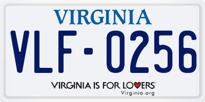 VA license plate VLF0256