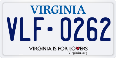 VA license plate VLF0262