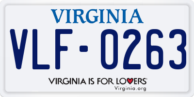 VA license plate VLF0263