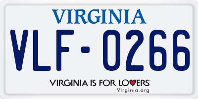 VA license plate VLF0266