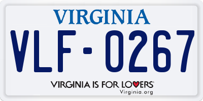 VA license plate VLF0267