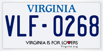 VA license plate VLF0268