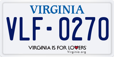 VA license plate VLF0270