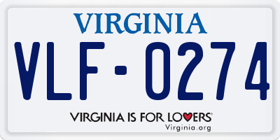 VA license plate VLF0274