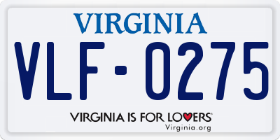 VA license plate VLF0275