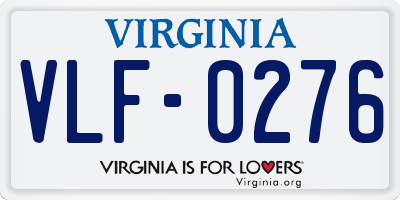 VA license plate VLF0276