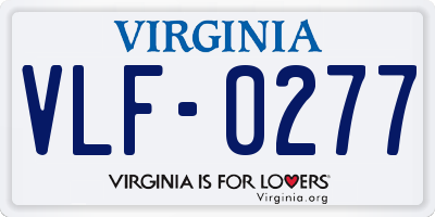 VA license plate VLF0277