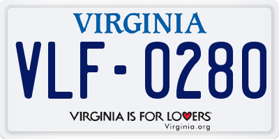 VA license plate VLF0280
