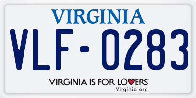 VA license plate VLF0283