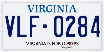 VA license plate VLF0284