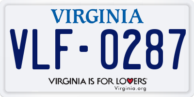 VA license plate VLF0287