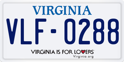 VA license plate VLF0288