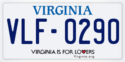 VA license plate VLF0290