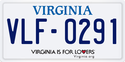 VA license plate VLF0291