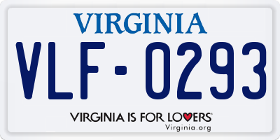 VA license plate VLF0293