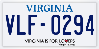 VA license plate VLF0294