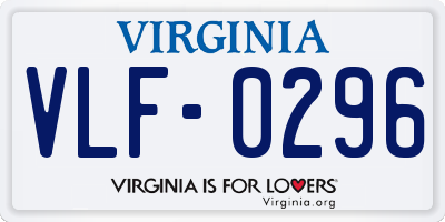VA license plate VLF0296