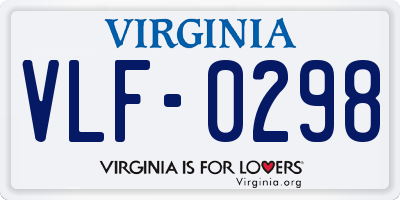 VA license plate VLF0298