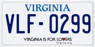 VA license plate VLF0299