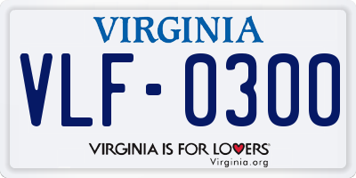VA license plate VLF0300