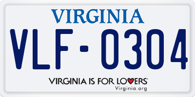 VA license plate VLF0304