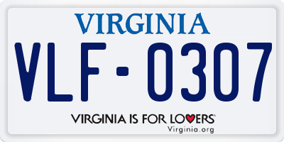 VA license plate VLF0307