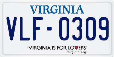 VA license plate VLF0309