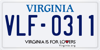 VA license plate VLF0311