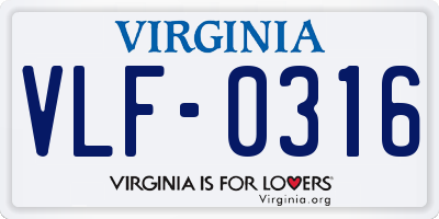 VA license plate VLF0316