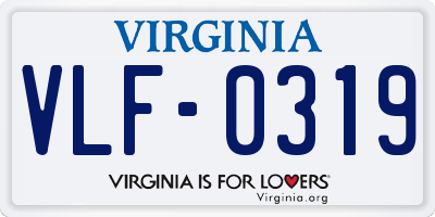 VA license plate VLF0319