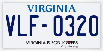 VA license plate VLF0320