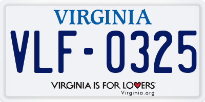 VA license plate VLF0325