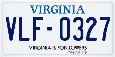 VA license plate VLF0327