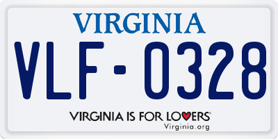 VA license plate VLF0328