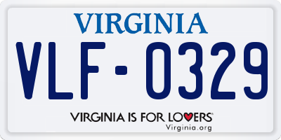 VA license plate VLF0329