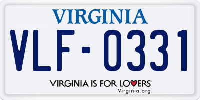 VA license plate VLF0331