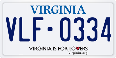 VA license plate VLF0334