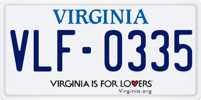 VA license plate VLF0335